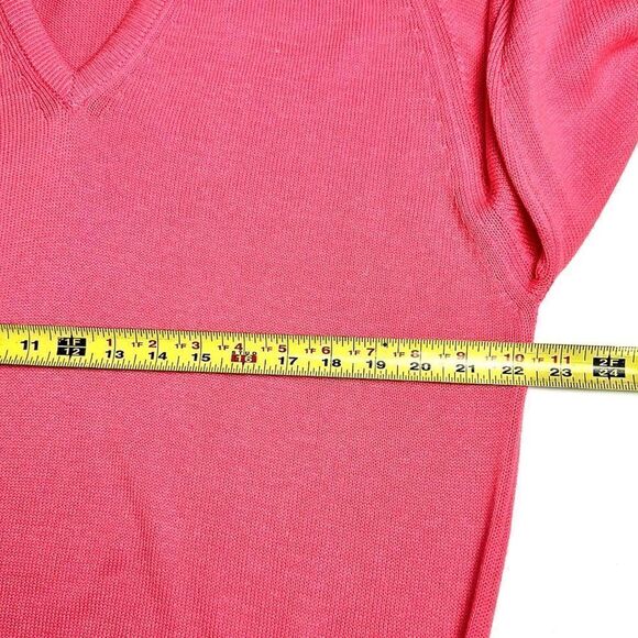 L.L. Bean Vintage Pink Cotton Sweater V-neck Pullover made in USA size L - Picture 10 of 10